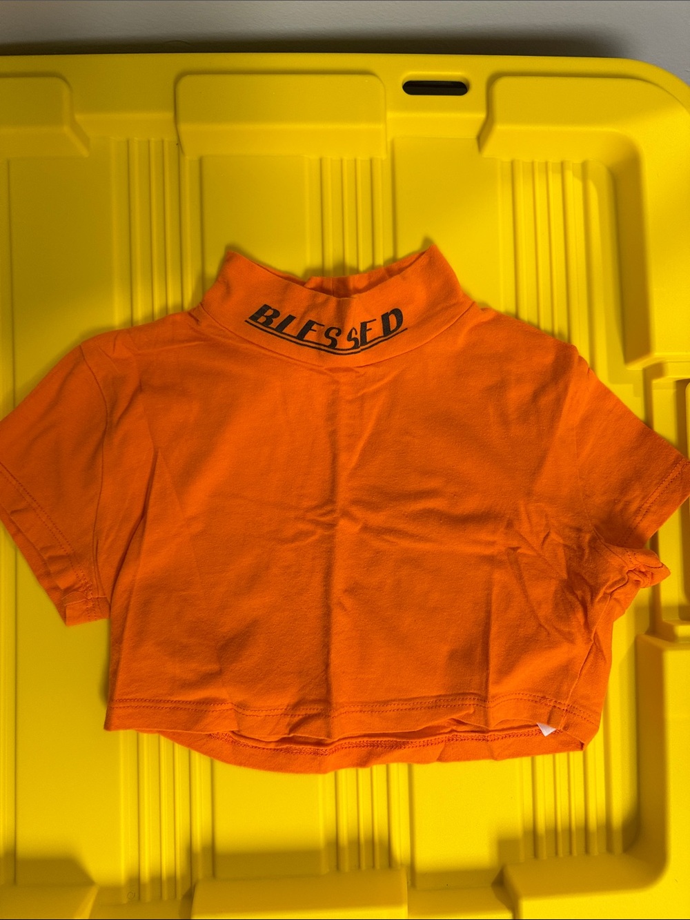 Fashion Nova Orange "Blessed" Crop Top